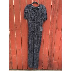 Reformation | Dean Jumpsuit • Black Polkadot, Deep Vee